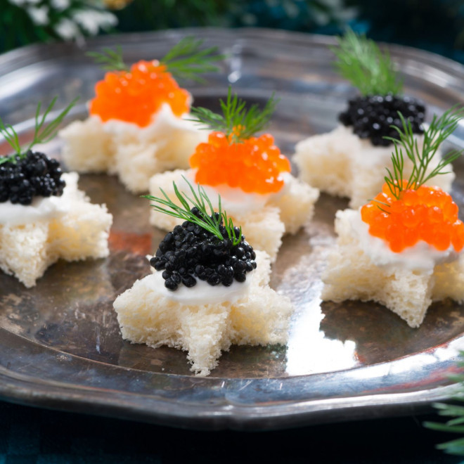 Les Coffrets Cadeaux I94301 Toasts De Noel Etoiles Aux Oeufs De Poisson